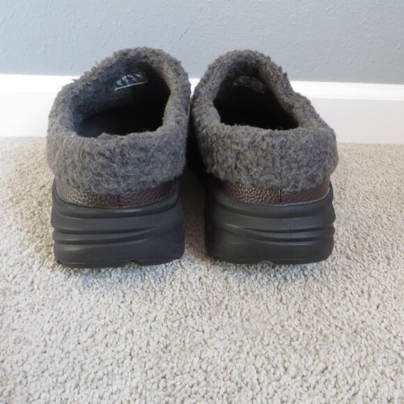 NEW OrthoComfoot Men’s Orthopedic Wide Winter Slippers Size 10 Brown/Gray - Picture 4 of 11